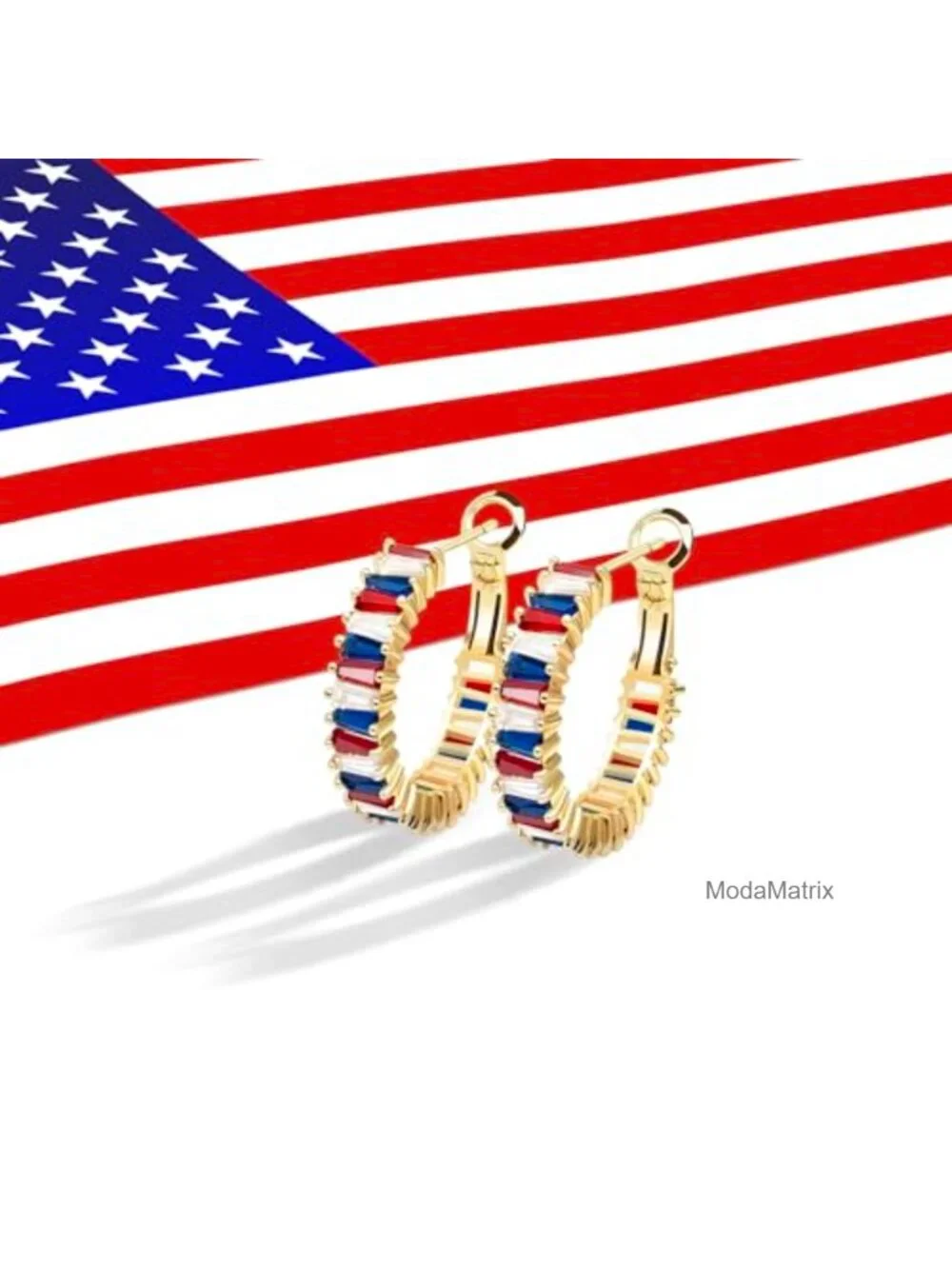 14K Gold Plated Chunky Hoop Earrings, Lightweight Hypoallergenic CZ Hoops